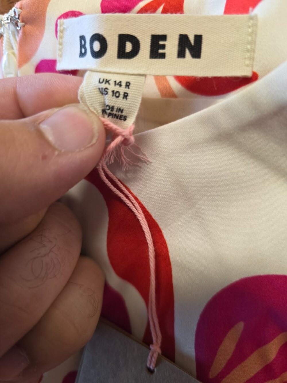 Boden Fit and Flare Maxi-Midi Hybrid Red and Purple Symmetrical Floral 10R - Picture 13 of 13